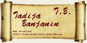 Tadija Banjanin vizit kartica